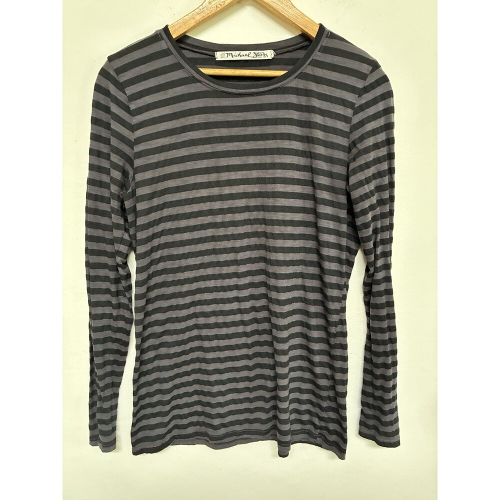 Michael Stars Long Sleeve Shirt Women’s Medium Black Striped The Original Tee